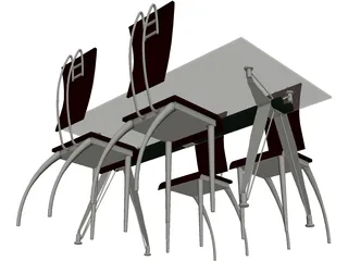 Table Dinner Modern Style 3D Model preview