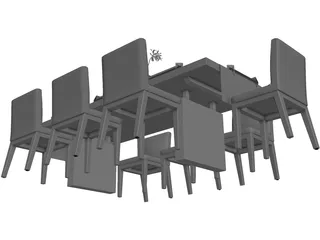 Table Dinner Contemporary 3D Model preview