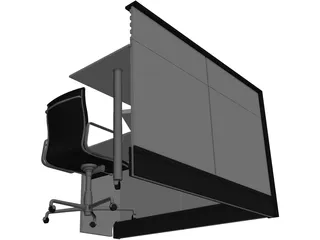Office Cubicle 3D Model preview