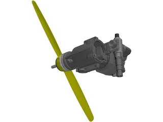 RC Airplane Model Piston Engine 3D Model preview