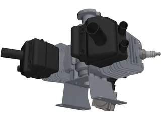 Zenoah G80 Twin Engine 3D Model preview