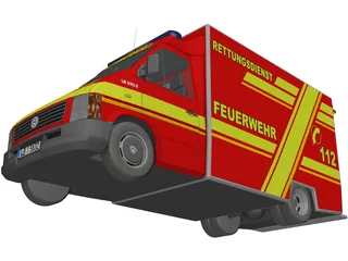 Volkswagen LT Ambulance RTW 3D Model preview
