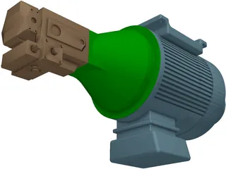 Motor Bellhousing Coupling Pump 3D Model preview