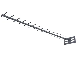 Yagi Antenna 3D Model preview