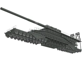 Schwerer Gustav Dora 3D Model preview