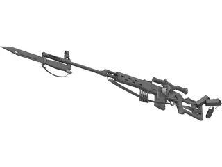 SVD Dragunov Sniper Rifle 3D Model preview