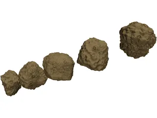 Asteroid Set 3D Model preview