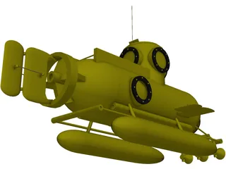 Deep Sea Mini Submarine 3D Model preview