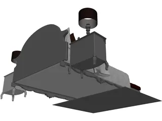 Fancy Bed King Size 3D Model preview