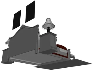 Fancy Bed King Size 3D Model preview