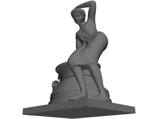 Classical Statue Woman Fountain 3D Model preview