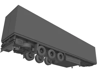 European Semi-Trailer 3D Model preview