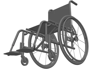Wheelchair Foldable 3D Model preview