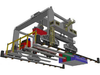 Container Loader Port 3D Model preview