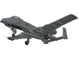 A-10 Thunderbolt II 3D Model preview
