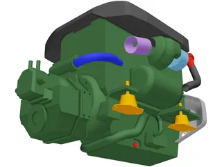 Volvo Penta D3 Marine Engine 3D Model preview