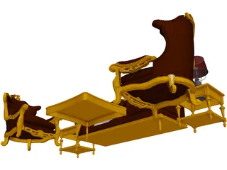 Classic Furniture Set 3D Model preview