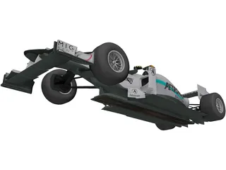 Mercedes-Benz W01 F1 (2010) 3D Model preview