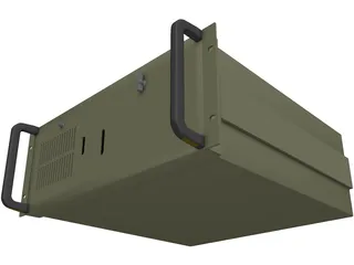 Rackmounted Computer with Motherboard 3D Model preview