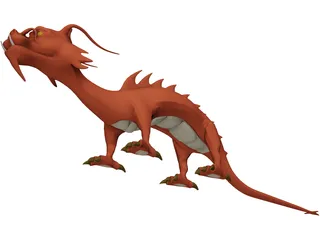 Asian Fire Dragon 3D Model preview