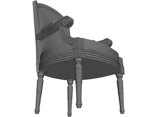 Classic Arm Chair 3D Model preview