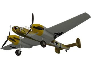 Messerschmitt BF-110 3D Model preview