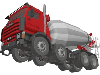 Scania 400 Cement Mixer 3D Model preview
