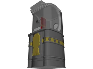 Art Deco Movie Theater Ticket Booth 3D Model preview