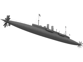 Cigar Ship Ross Winans 3D Model preview