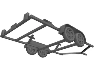 Boat Trailer 3D Model preview
