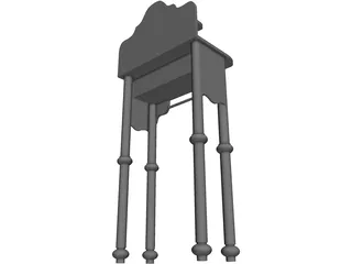 Lavatory Stand Antique 3D Model preview