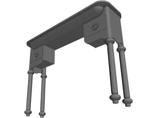 Desk Antique 3D Model preview
