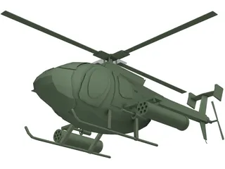 Hughes OH-6 Little Bird 3D Model preview