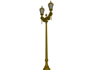 Old French Urban Light 3D Model preview