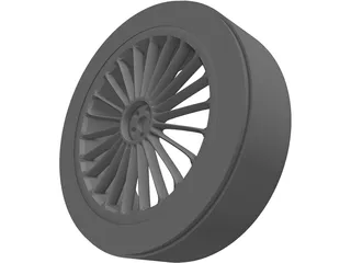 Wheel Rim Metal 3D Model preview