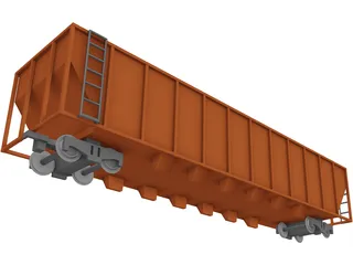 Railroad Coal Car 3D Model preview