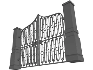 Driveway Gate 3D Model preview