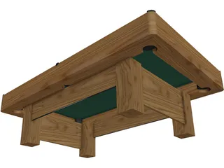 Pool Table 3D Model preview