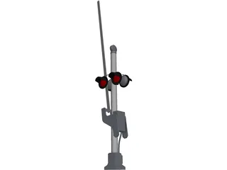 Railroad Crossing Signal 3D Model preview