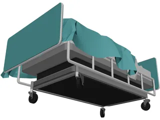 Bed Hospital 3D Model preview