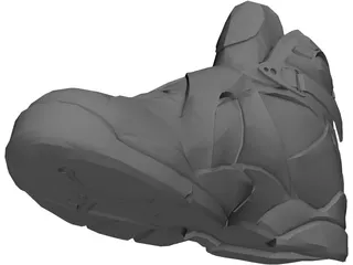 Shoe Men High Top 3D Model preview