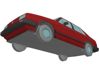 Volkswagen Jetta (1987) [+Interior] 3D Model preview