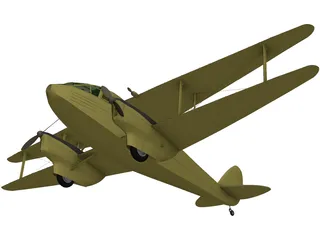 de Havilland D.H.89 Dragon Rapide 3D Model preview