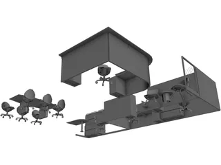 Office Corner 3D Model preview
