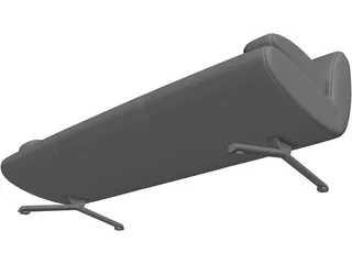 Sofa Cushioned 3D Model preview
