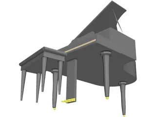 Piano Yamaha 3D Model preview