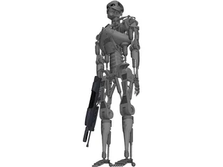 Terminator T-800 Metal Skeleton 3D Model preview
