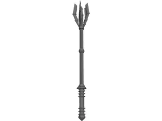 Wicked Bladed Mace 3D Model preview