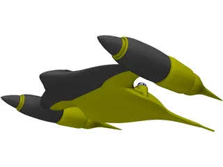 Star Wars Episode II Naboo Fighter 3D Model preview