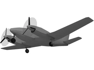 Beechcraft Super King Air 100 3D Model preview